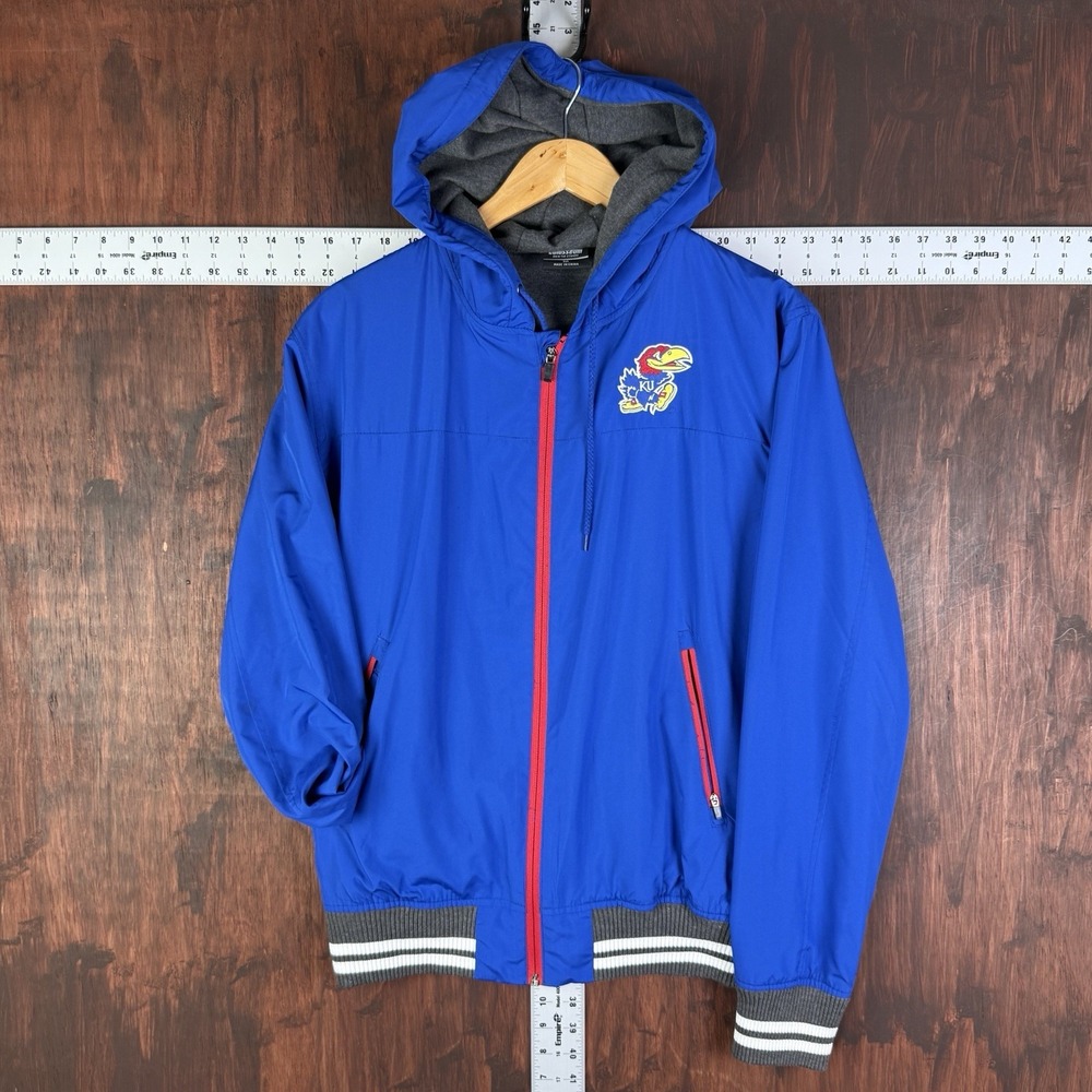 Kansas Jayhawks Full Zip Fleece Performance  Jacket‎ Colosseum Blue Medium NCAA